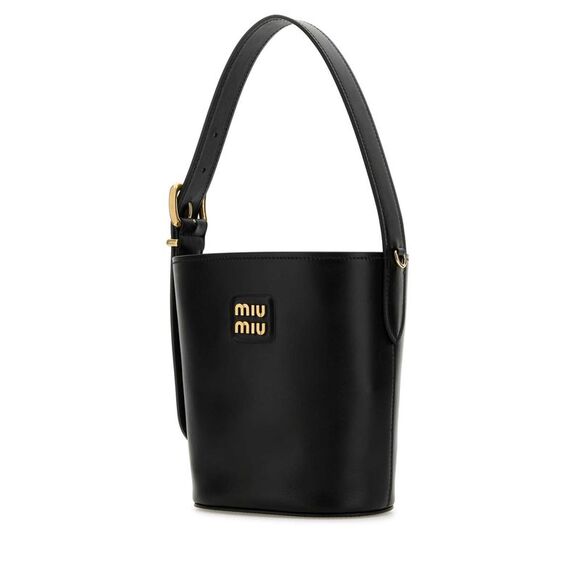 MIU MIU Black Leather Bucket Bag - Picture 2 of 2
